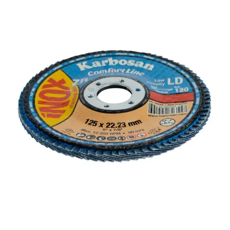 Круг лепестковый конический  KARBOSAN Comfort Line LD ZXR11 125х22мм Р120 - фото 2